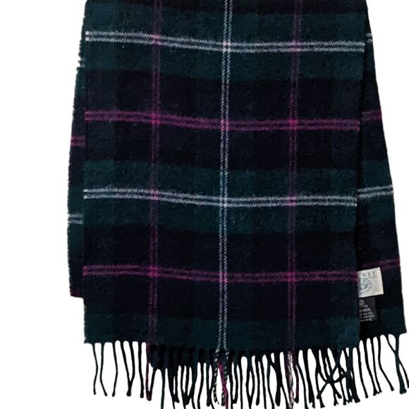 Blarney woolen mills lambs wool plaid scarf green tartan pure new wool Ireland - Picture 1 of 5